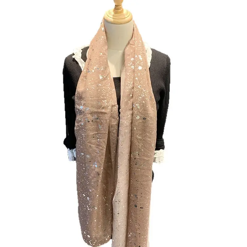 Export Gold Embellished Silk Scarf for Women - Image 6
