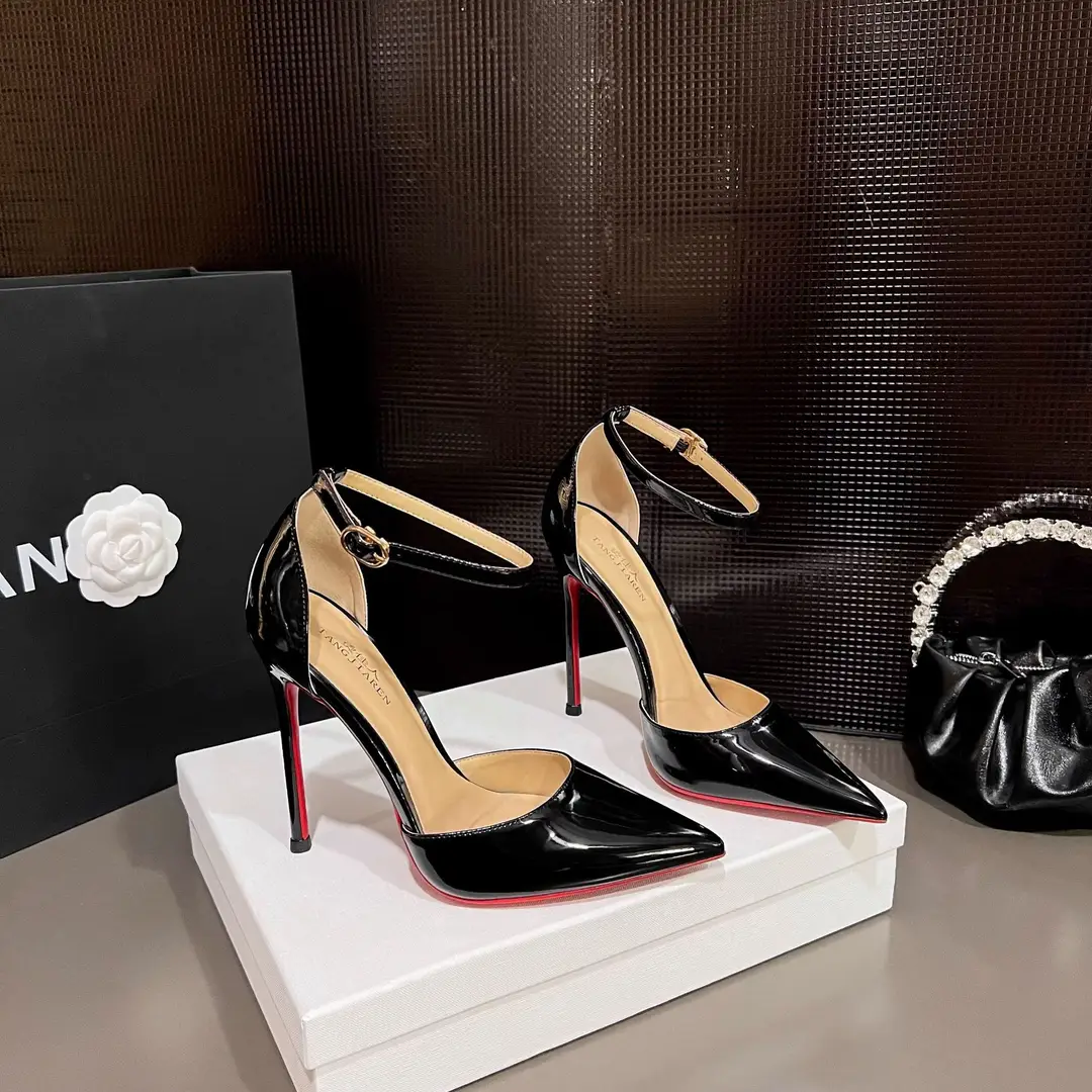 2026 Spring/Summer New Style Sexy Hollow-Out One-Strap Buckle Elegant Nude Red Sole High Heels Women's Thin Heel Pointed Toe Shoes — feature 20