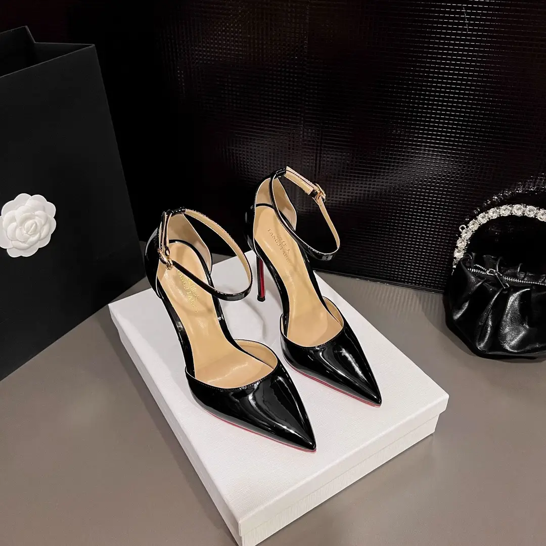 2026 Spring/Summer New Style Sexy Hollow-Out One-Strap Buckle Elegant Nude Red Sole High Heels Women's Thin Heel Pointed Toe Shoes — feature 21