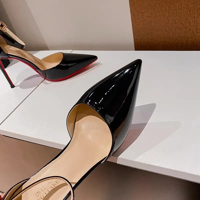 2026 Spring/Summer New Style Sexy Hollow-Out One-Strap Buckle Elegant Nude Red Sole High Heels Women's Thin Heel Pointed Toe Shoes — feature 6