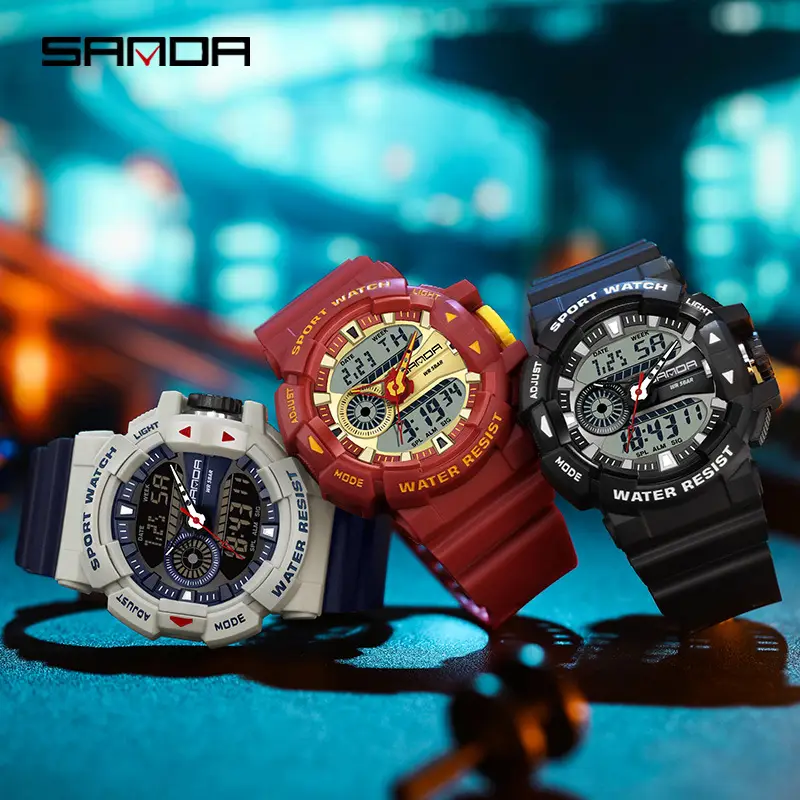 Sanda Waterproof Dual-Display Sports Watch for Men Women - Image 11