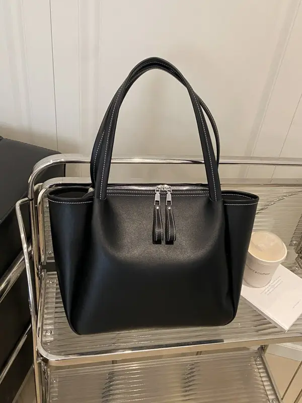 Black Large Capacity Women's Tote Bag 2026 - Image 6