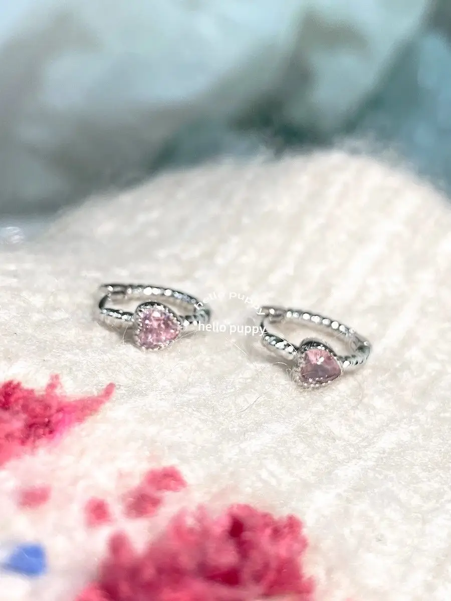 Pink Love Zircon Twist Ear Buckle Niche Design Women's Jewelry — feature 5