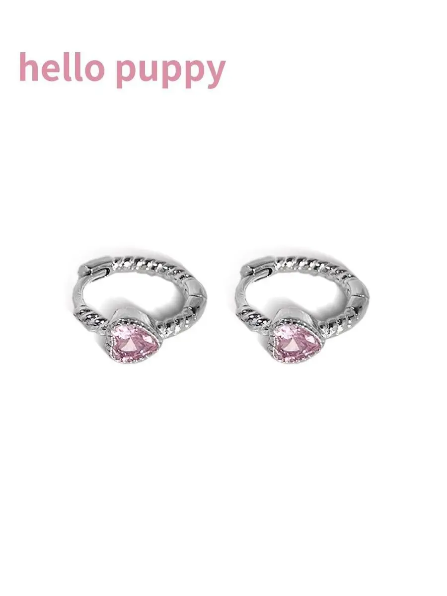 Pink Love Zircon Twist Ear Buckle Niche Design Women's Jewelry — feature 6