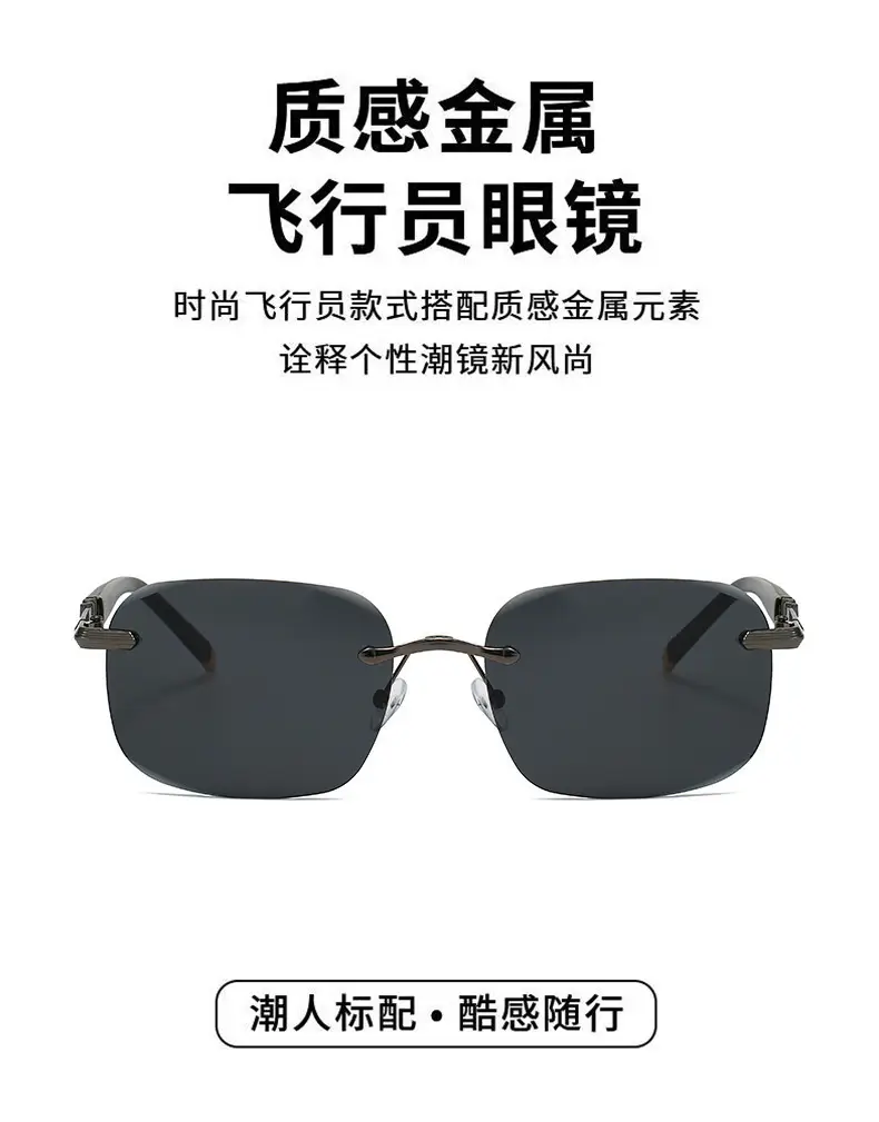 Imperial Black Frameless Sunglasses for Men β feature 2