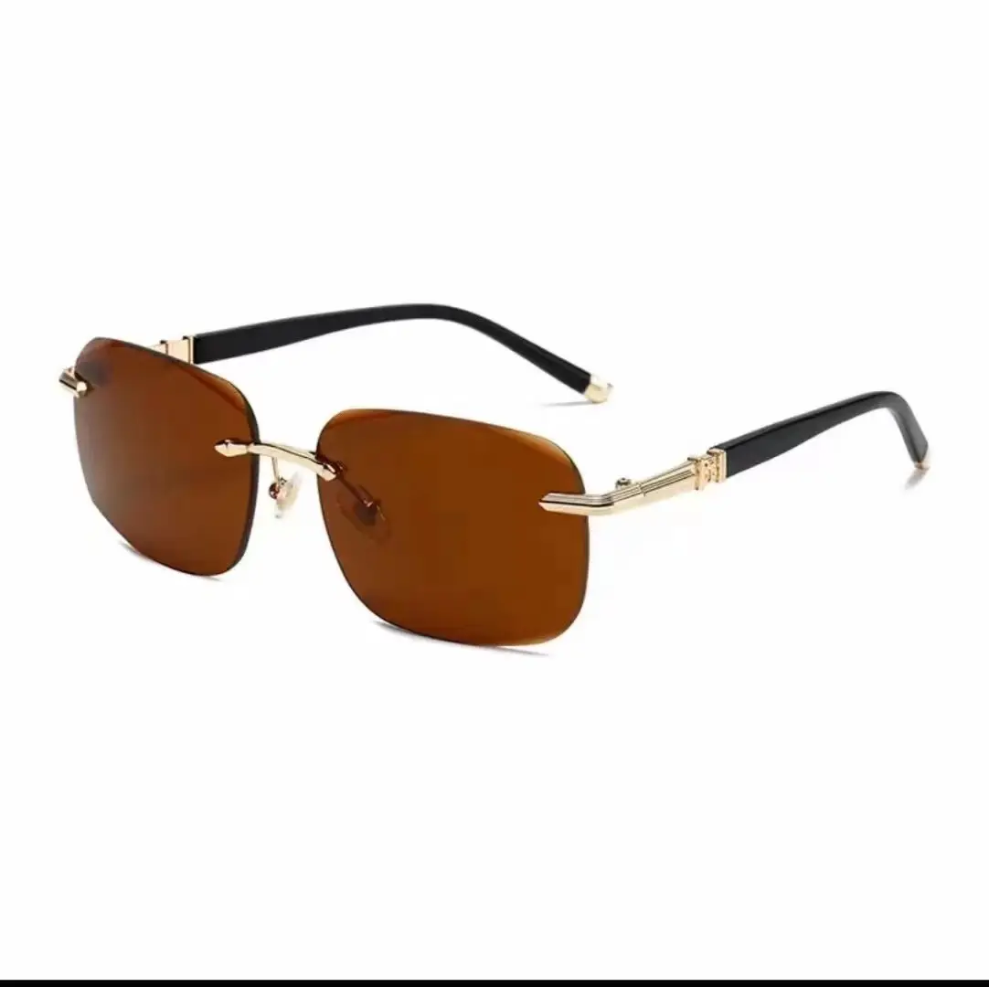 Imperial Black Frameless Sunglasses for Men - Image 2