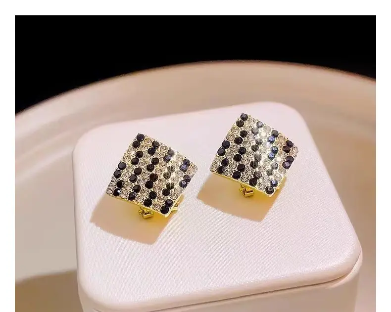 Square Black Diamond Earrings for Women — feature 51