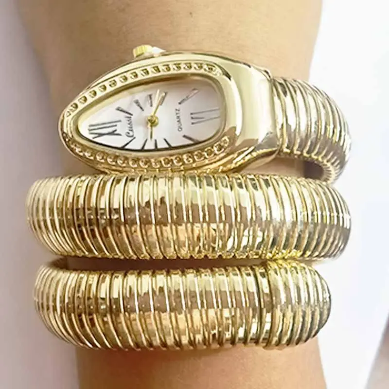 Golden Snake Design Watch for Men Women