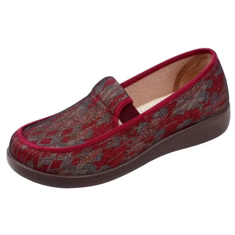 Old Beijing Cloth Shoes Spring and Autumn Women's Non-slip Old Age Vintage Embroidered Milk Shoes Big Foot Bone Loose Old Lady Shoes — feature 11