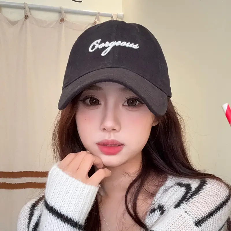 Women's Black Embroidered Baseball Cap with "Gorgeous" Text - Image 9