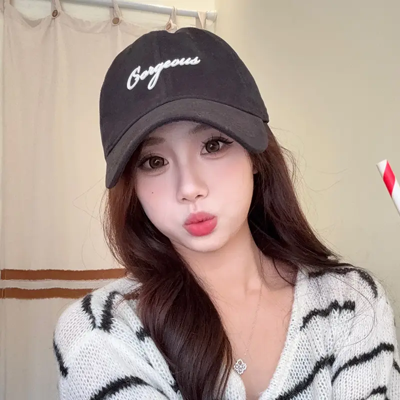 Women's Black Embroidered Baseball Cap with "Gorgeous" Text - Image 12