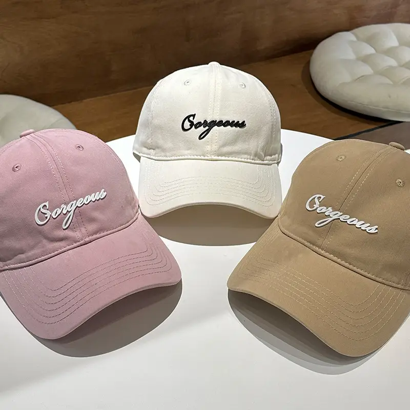 Women's Black Embroidered Baseball Cap with "Gorgeous" Text — feature 5