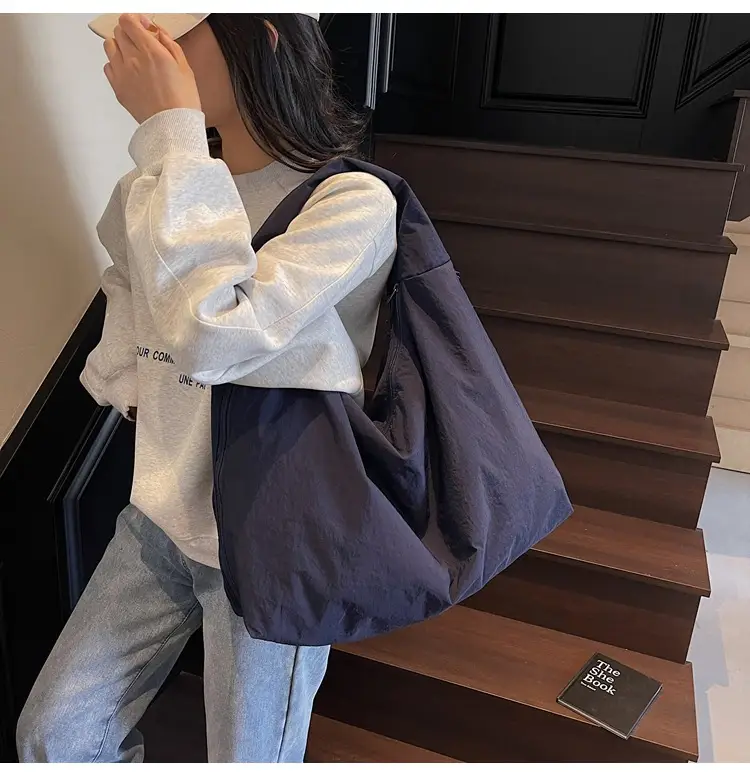 Women's Large Canvas Shoulder Bag Beige 2025 — feature 15