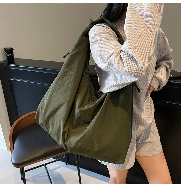 Women's Large Canvas Shoulder Bag Beige 2025 — feature 19