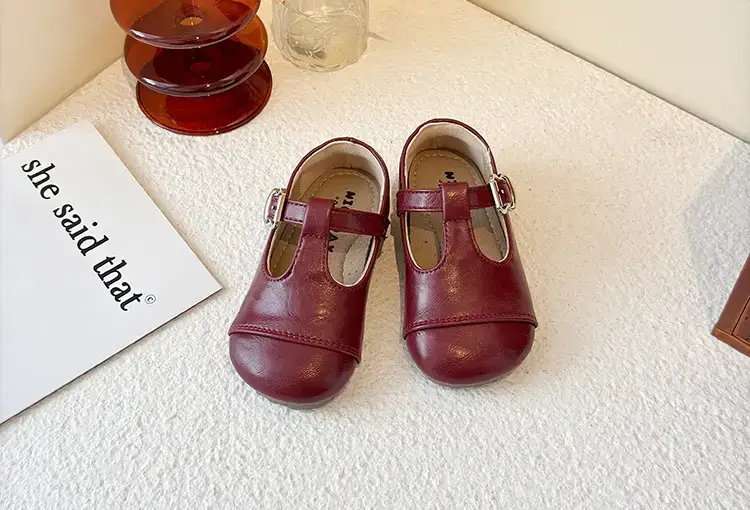 Girls Leather Sandals Spring Autumn Red Baby Shoes — feature 11