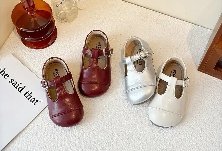 Girls Leather Sandals Spring Autumn Red Baby Shoes — feature 14