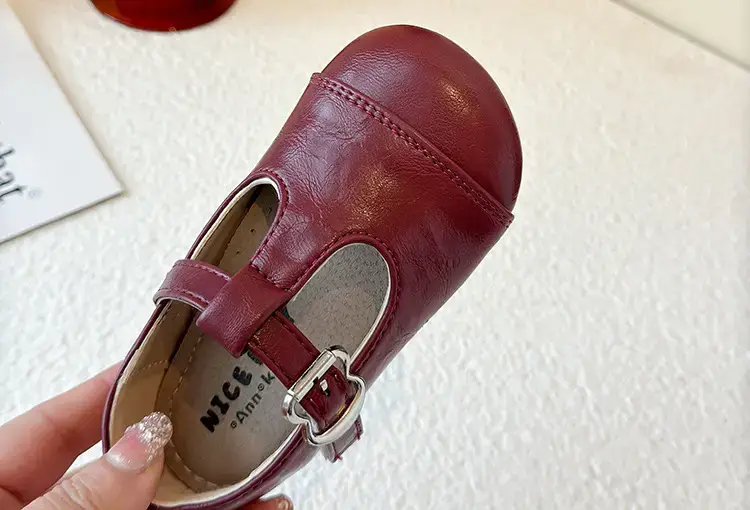 Girls Leather Sandals Spring Autumn Red Baby Shoes — feature 17