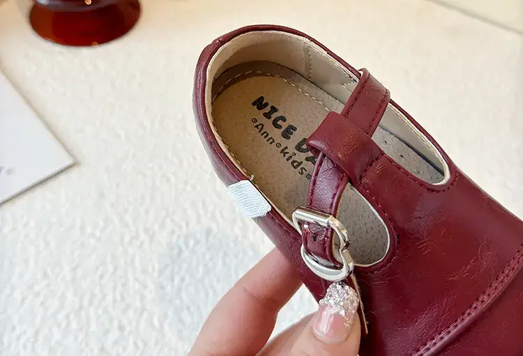 Girls Leather Sandals Spring Autumn Red Baby Shoes — feature 19