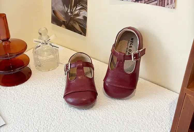 Girls Leather Sandals Spring Autumn Red Baby Shoes — feature 8