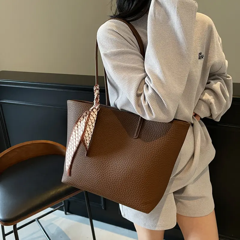Women's Large Capacity Korean Style Tote Bag Beige