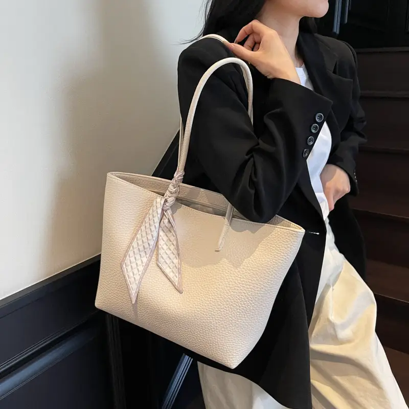 Women's Large Capacity Korean Style Tote Bag Beige
