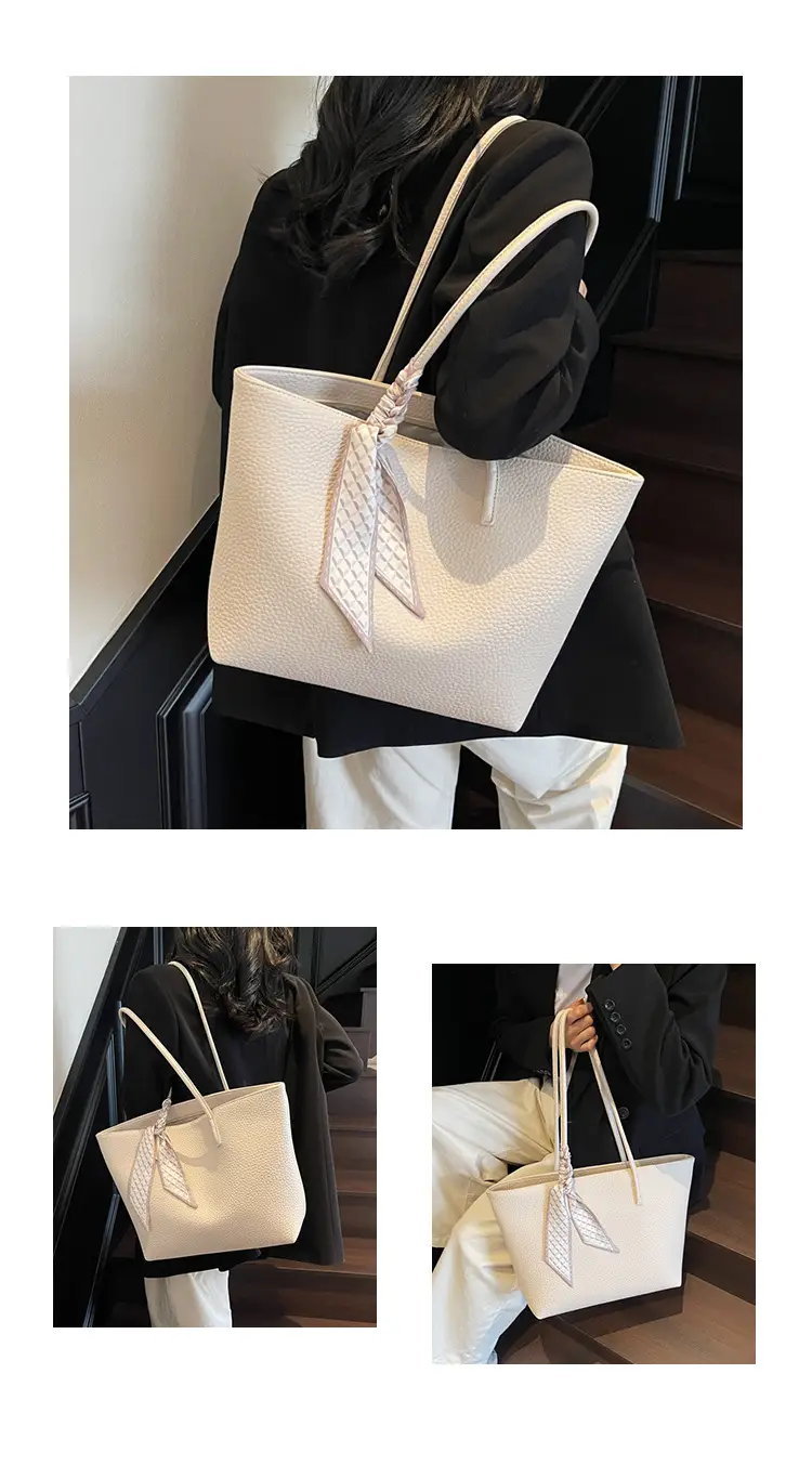 Women's Large Capacity Korean Style Tote Bag Beige — feature 13