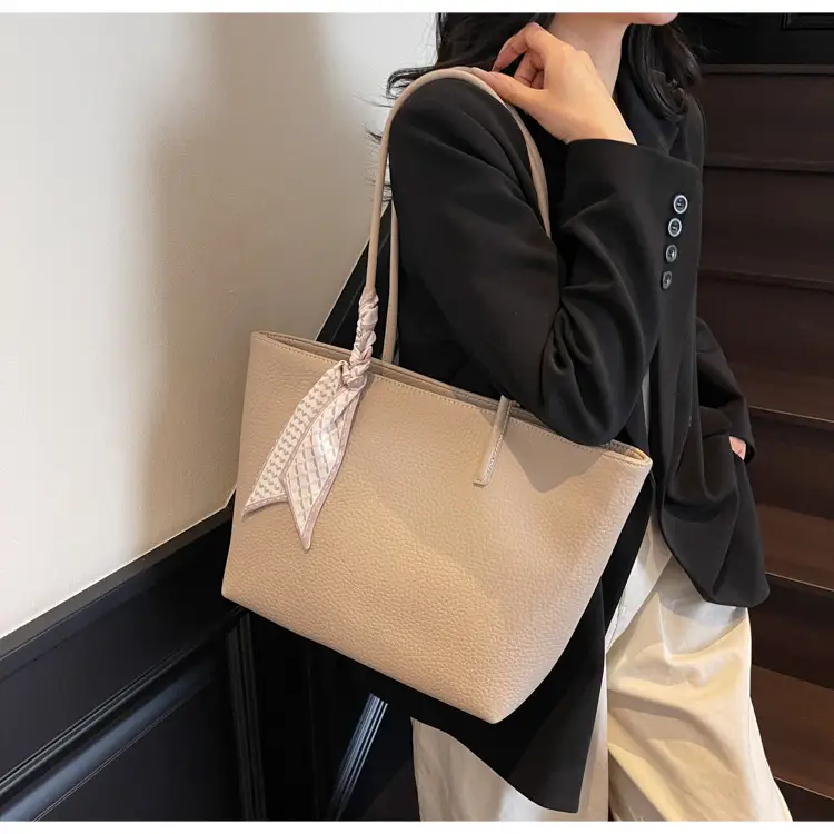 Women's Large Capacity Korean Style Tote Bag Beige — feature 15