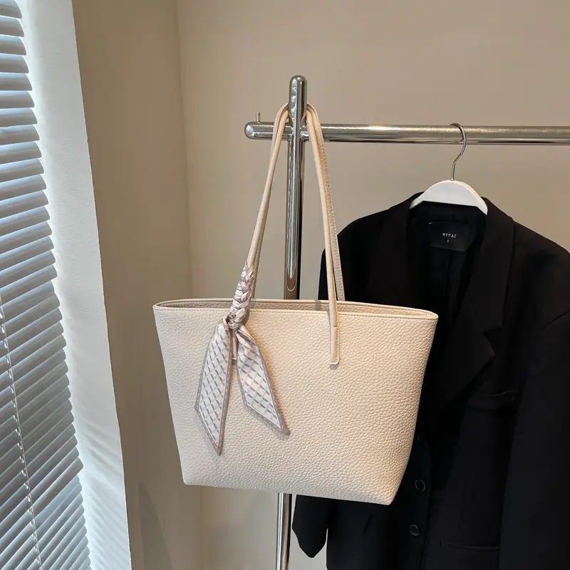 Women's Large Capacity Korean Style Tote Bag Beige