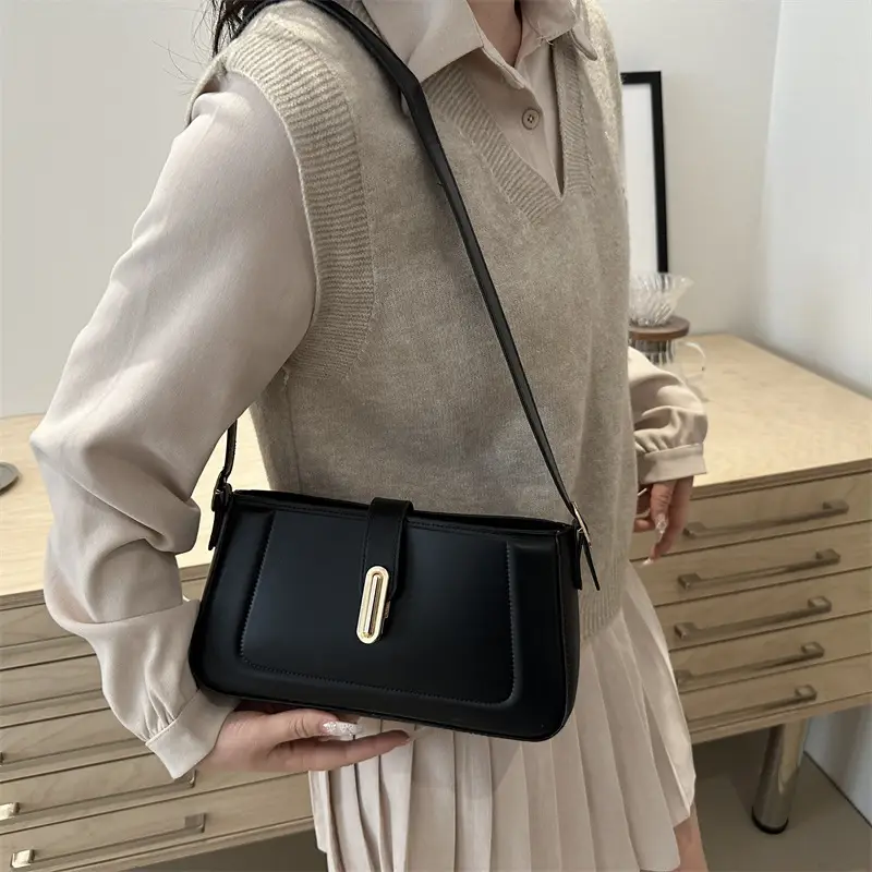 White Minimalist Square Shoulder Bag for Women - Image 8