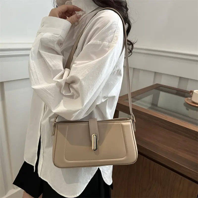 White Minimalist Square Shoulder Bag for Women - Image 9