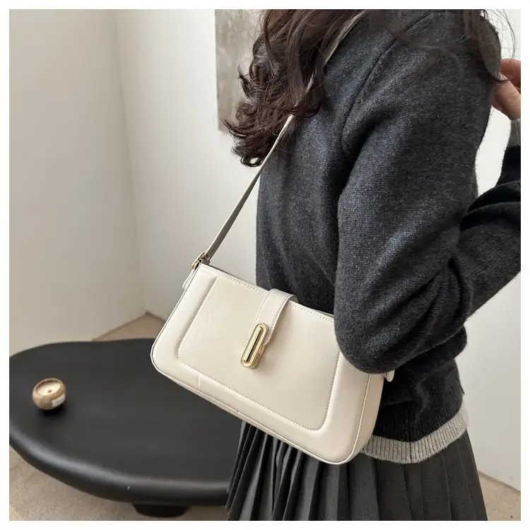White Minimalist Square Shoulder Bag for Women — feature 12