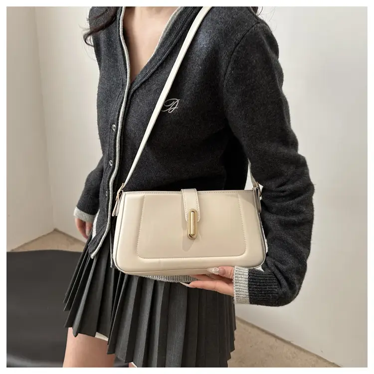 White Minimalist Square Shoulder Bag for Women — feature 14