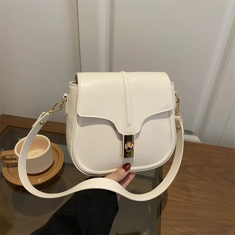 White Saddle Shoulder Bag for Women