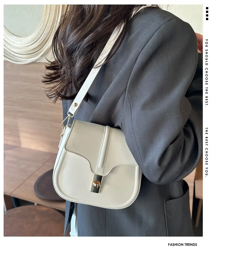 White Saddle Shoulder Bag for Women — feature 1