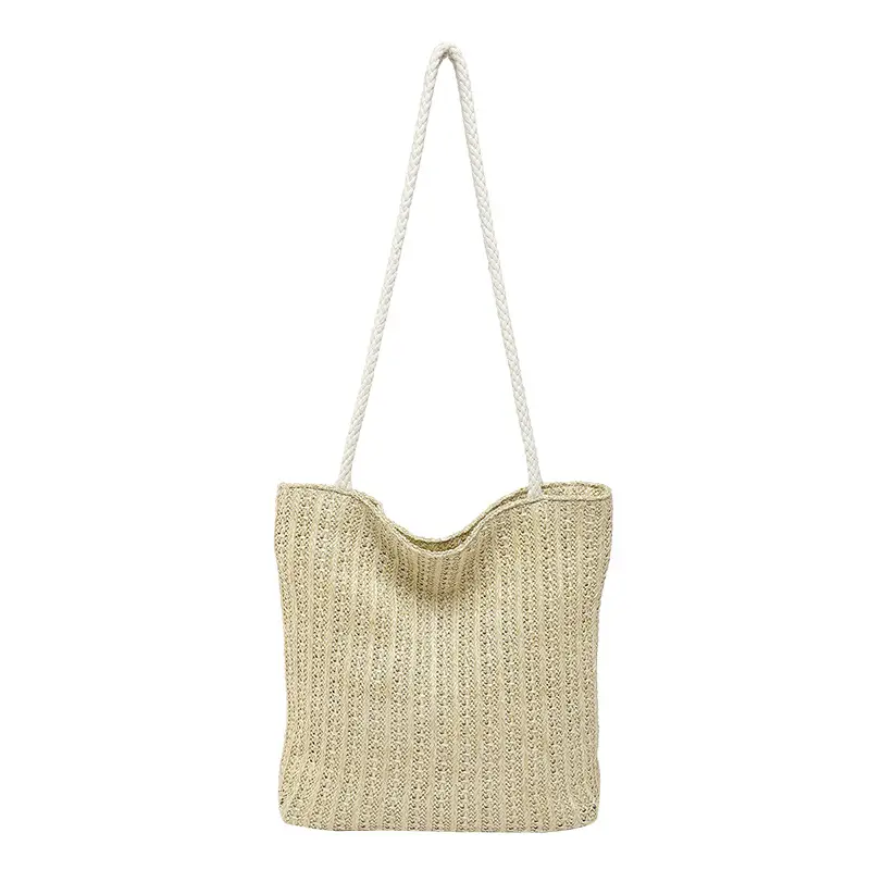 Women's Pastoral Net Red Woven Shoulder Bag Spring Straw Tote - Image 9