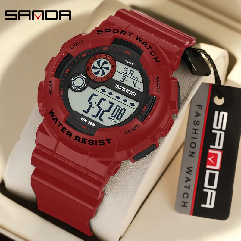Sanda Digital Sport Watch Black Waterproof for Men Women - Image 12