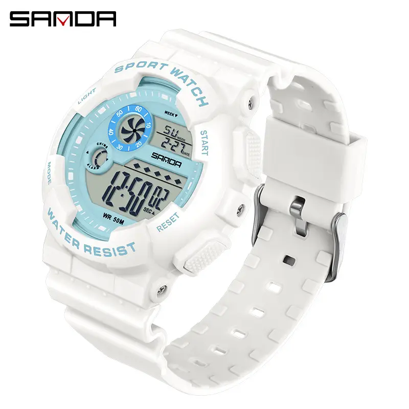 Sanda Digital Sport Watch Black Waterproof for Men Women - Image 2