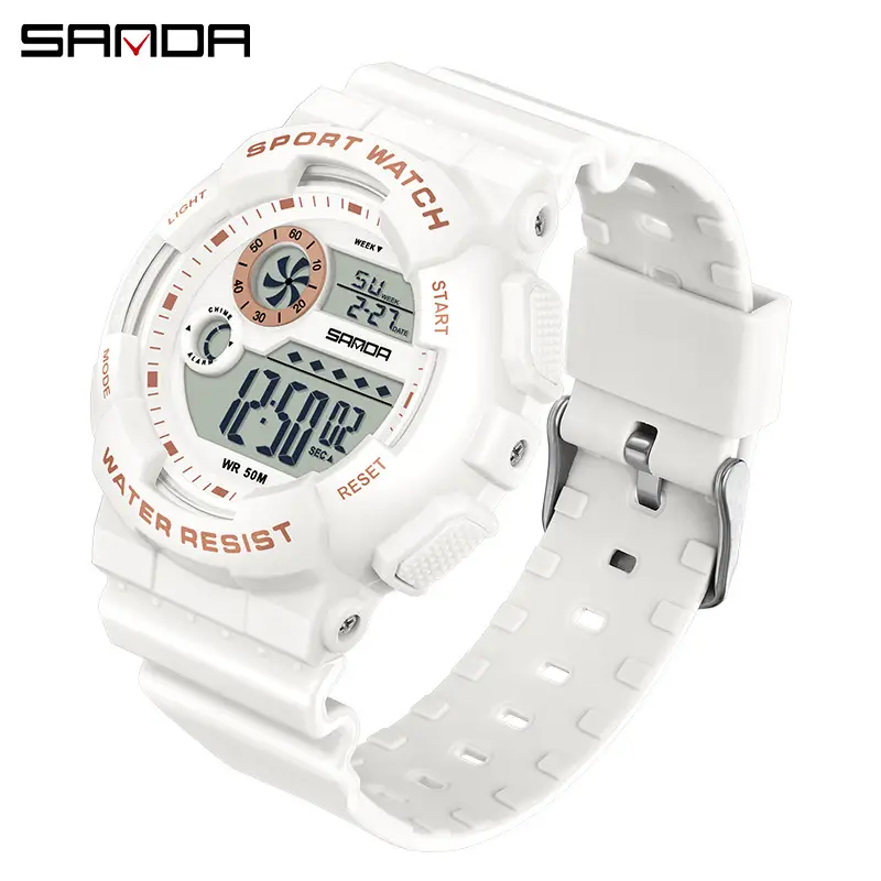 Sanda Digital Sport Watch Black Waterproof for Men Women - Image 3