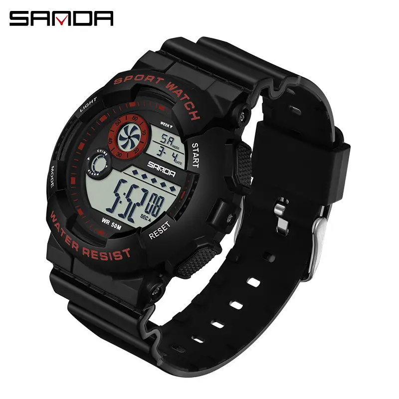 Sanda Digital Sport Watch Black Waterproof for Men Women - Image 5