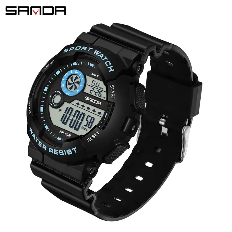 Sanda Digital Sport Watch Black Waterproof for Men Women - Image 6