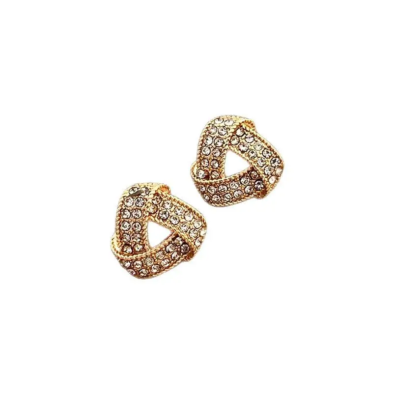 Triangle Earrings Gold Sparkle Summer Wear - Image 5