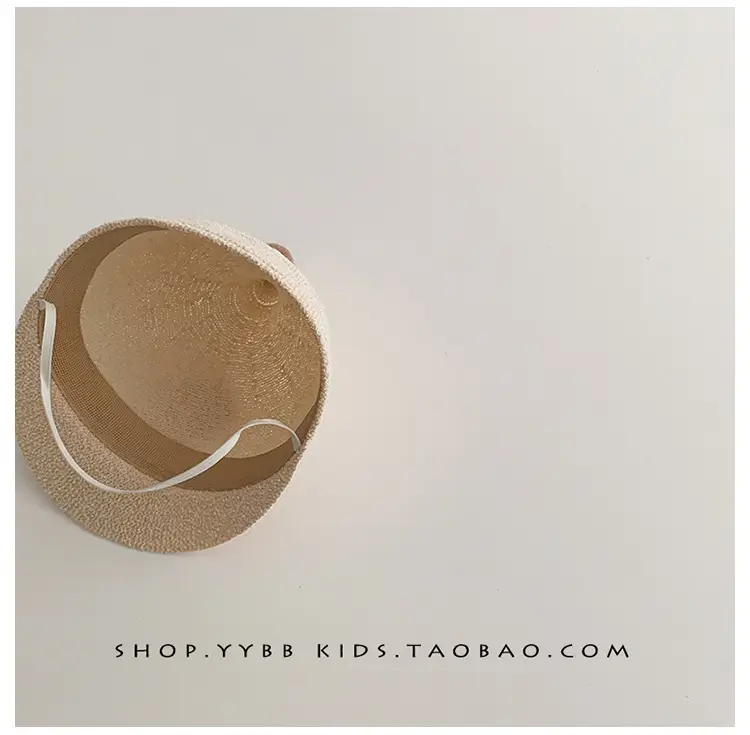 Blue Woven Duck Tongue Straw Hat for Kids — feature 6