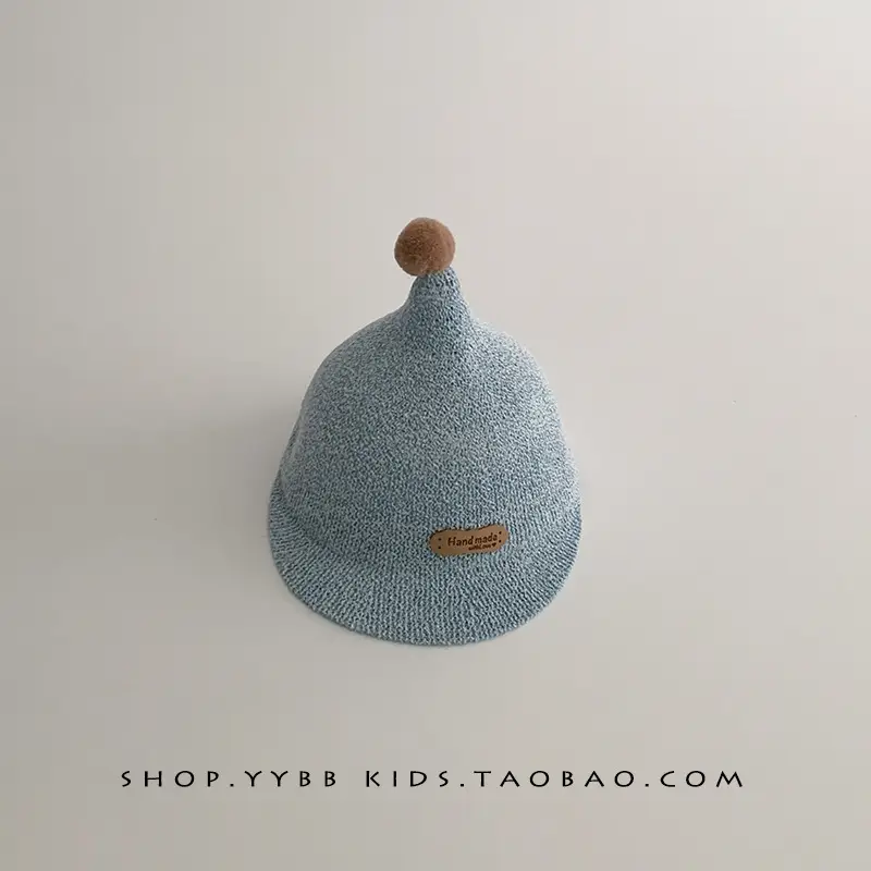 Blue Woven Duck Tongue Straw Hat for Kids
