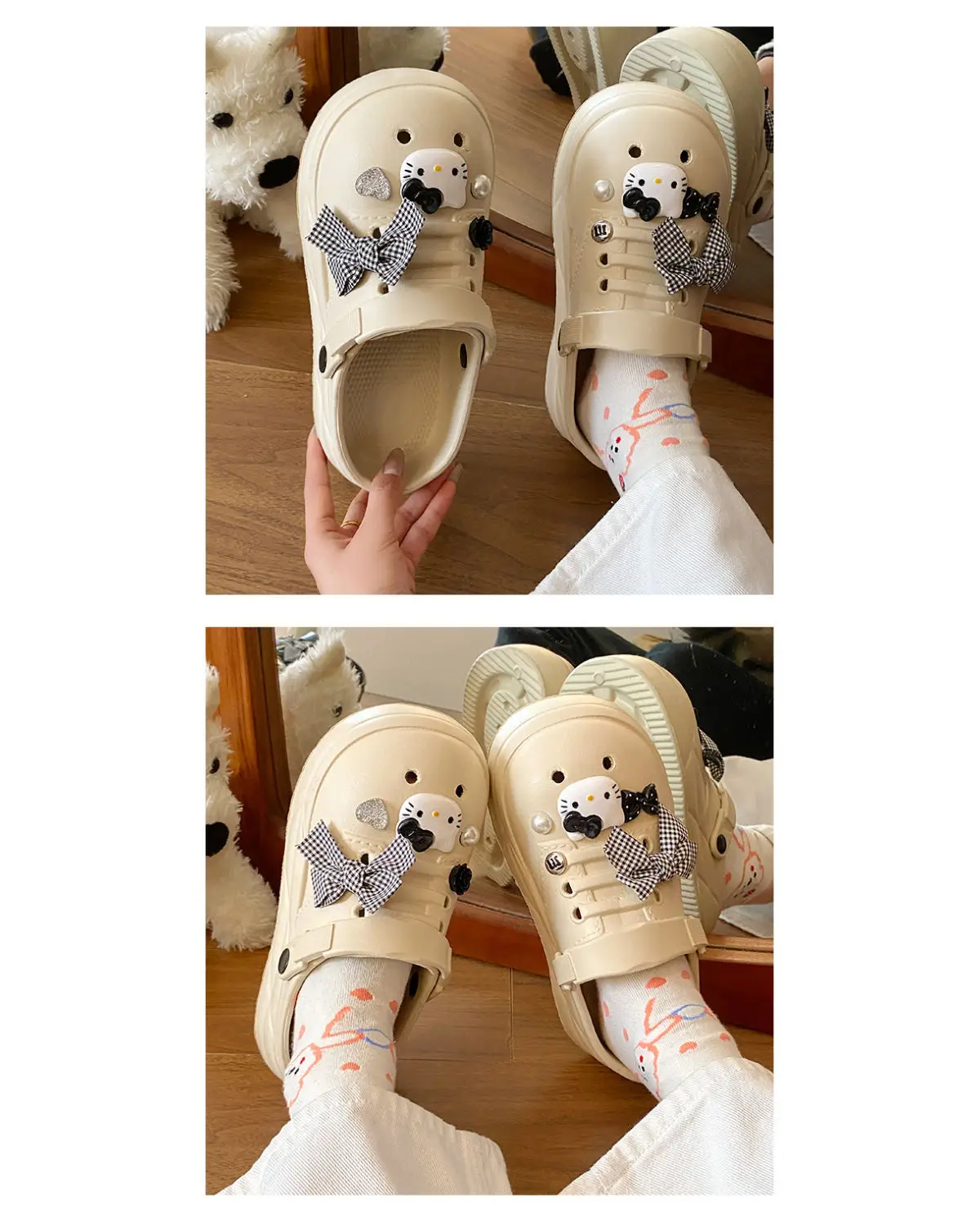 Women's Black Bow Cat EVA Sandals Summer — feature 13