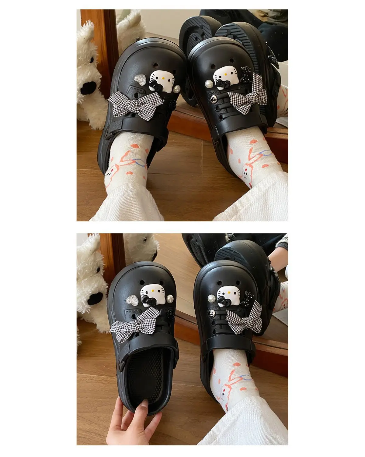 Women's Black Bow Cat EVA Sandals Summer — feature 14