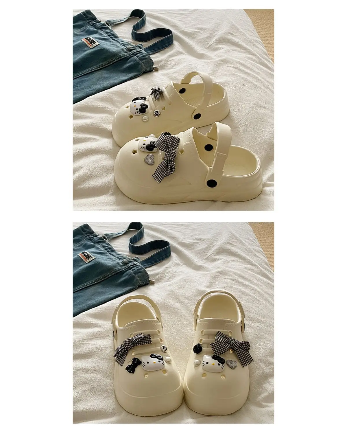 Women's Black Bow Cat EVA Sandals Summer — feature 23