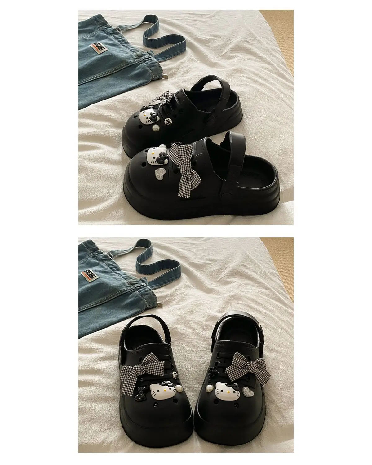 Women's Black Bow Cat EVA Sandals Summer — feature 24