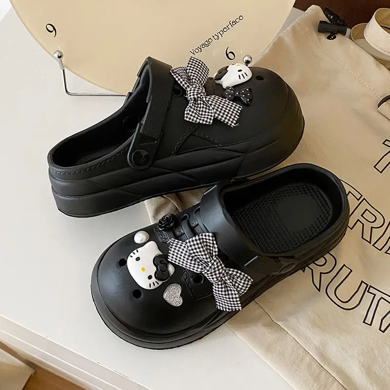 Women's Black Bow Cat EVA Sandals Summer — feature 35