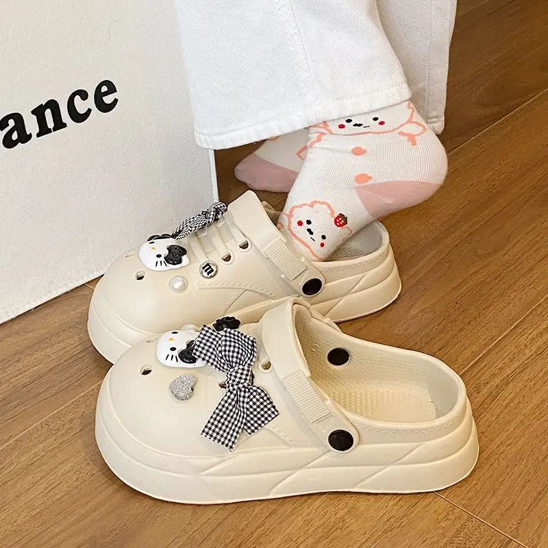 Women's Black Bow Cat EVA Sandals Summer — feature 45