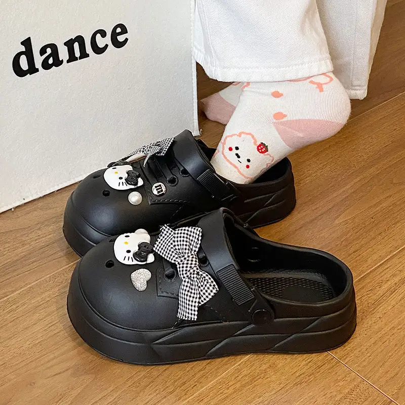 Women's Black Bow Cat EVA Sandals Summer — feature 46